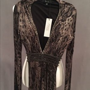 Snake skin print mini dress
